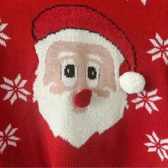 NWT Women’s Textured Santa Ugly Christmas Sweater‎ Holiday Party Red Knit Vest M - Picture 6 of 7